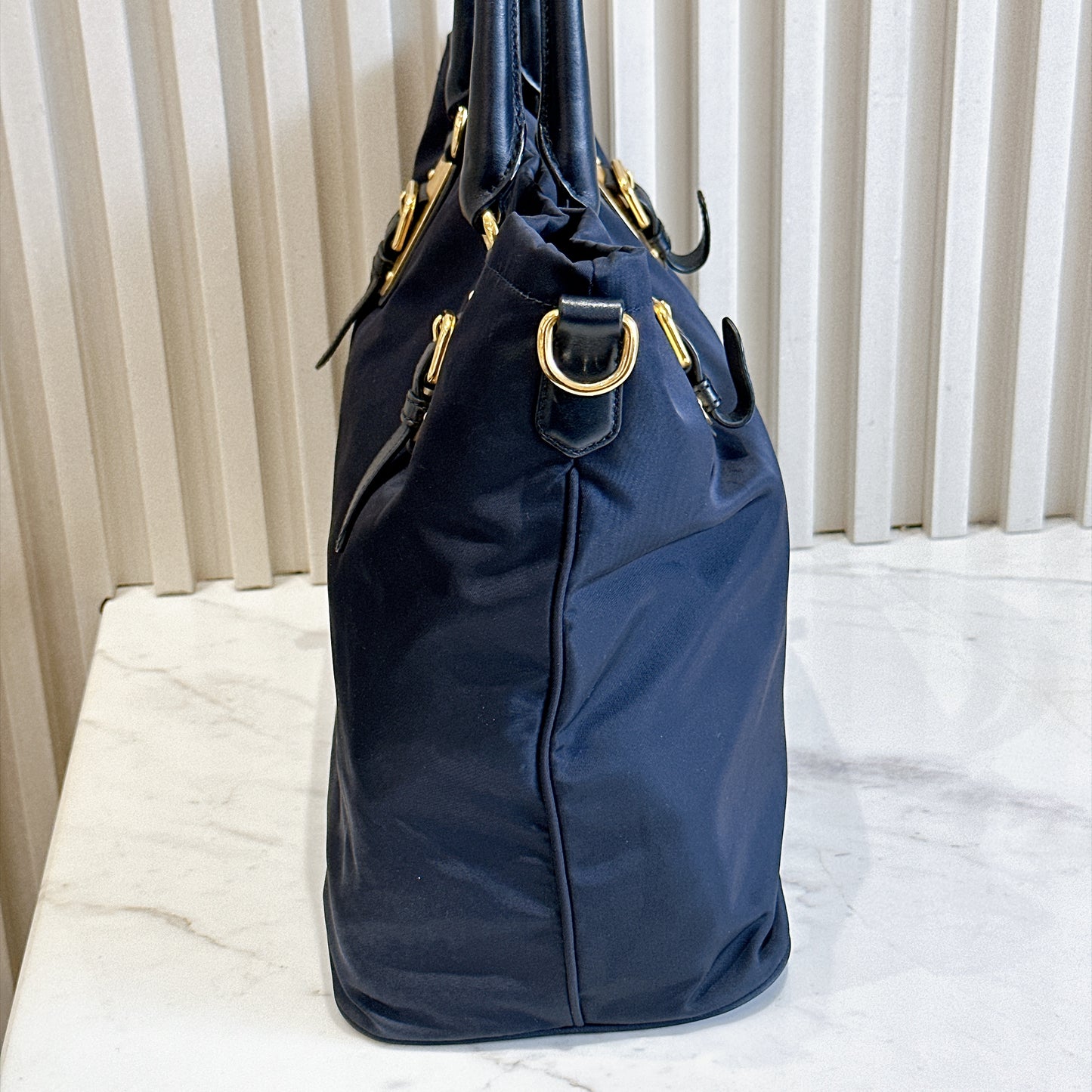 Prada Tessutto 2 Way Blue Nylon Tote Bag BN1902