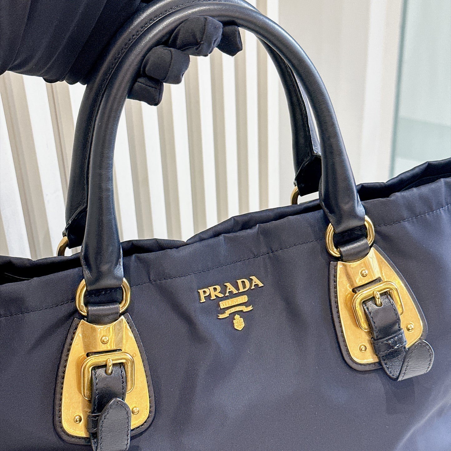 Prada Tessutto 2 Way Blue Nylon Tote Bag BN1902