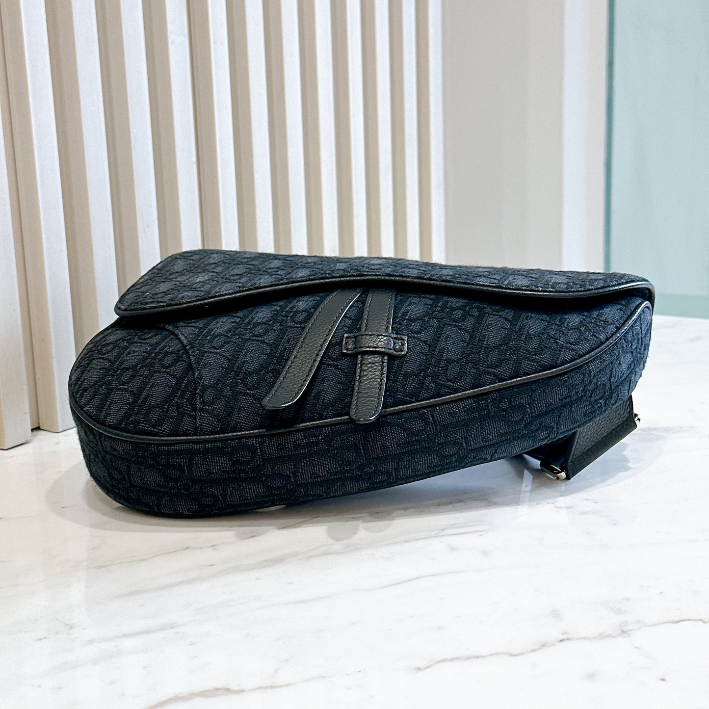 Dior Saddle Bag in Black Dior Oblique Jacquard
