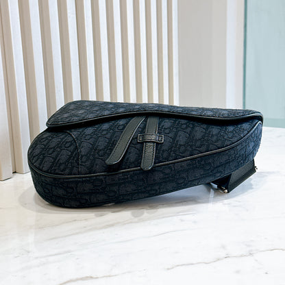 Dior Saddle Bag in Black Dior Oblique Jacquard