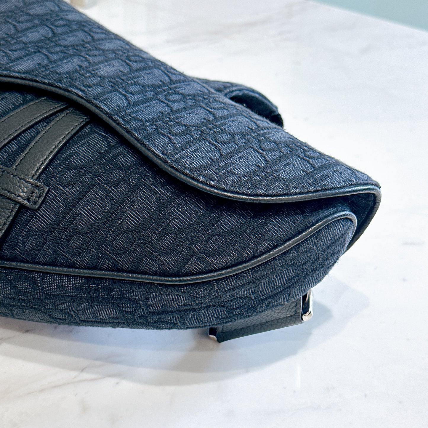 Dior Saddle Bag in Black Dior Oblique Jacquard