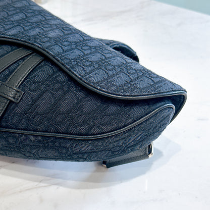 Dior Saddle Bag in Black Dior Oblique Jacquard