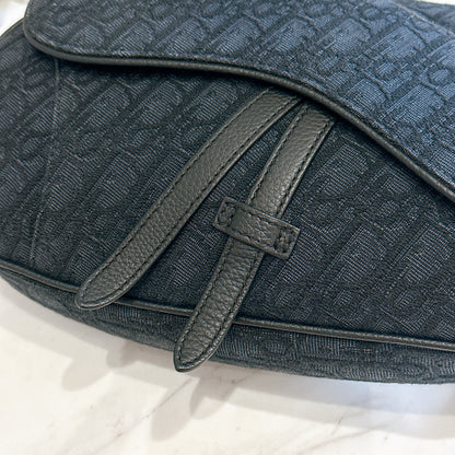 Dior Saddle Bag in Black Dior Oblique Jacquard