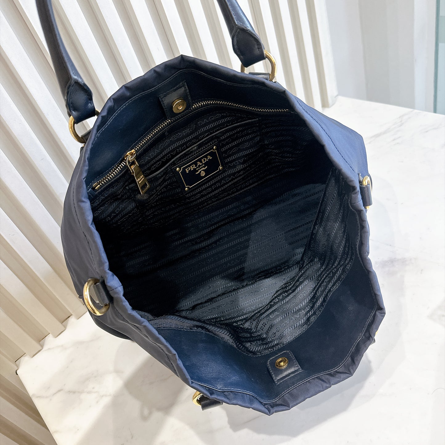 Prada Tessutto 2 Way Blue Nylon Tote Bag BN1902