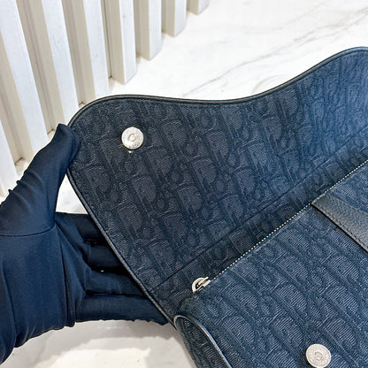 Dior Saddle Bag in Black Dior Oblique Jacquard