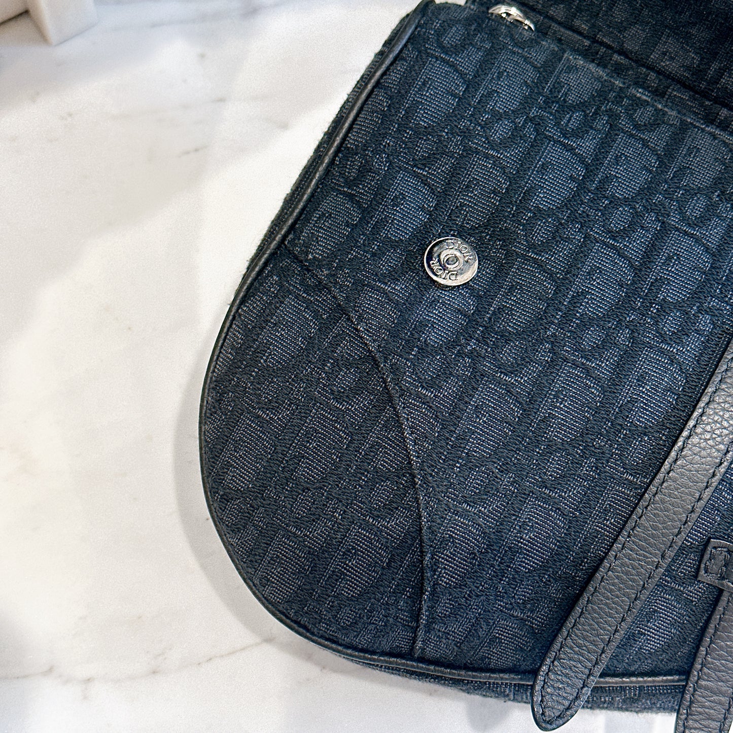 Dior Saddle Bag in Black Dior Oblique Jacquard