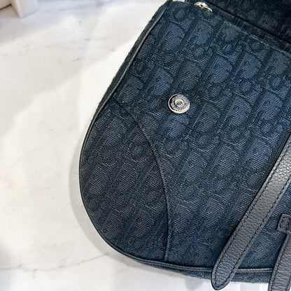 Dior Saddle Bag in Black Dior Oblique Jacquard