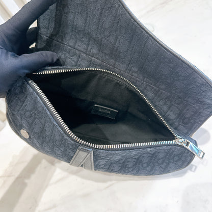 Dior Saddle Bag in Black Dior Oblique Jacquard