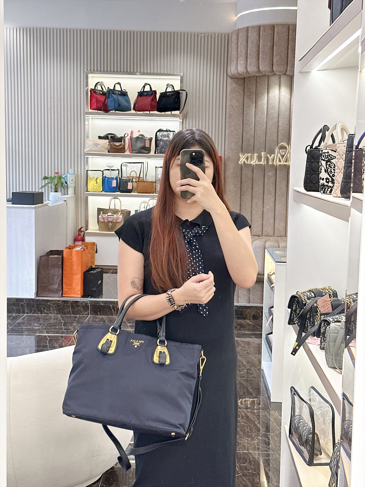Prada Tessutto 2 Way Blue Nylon Tote Bag BN1902