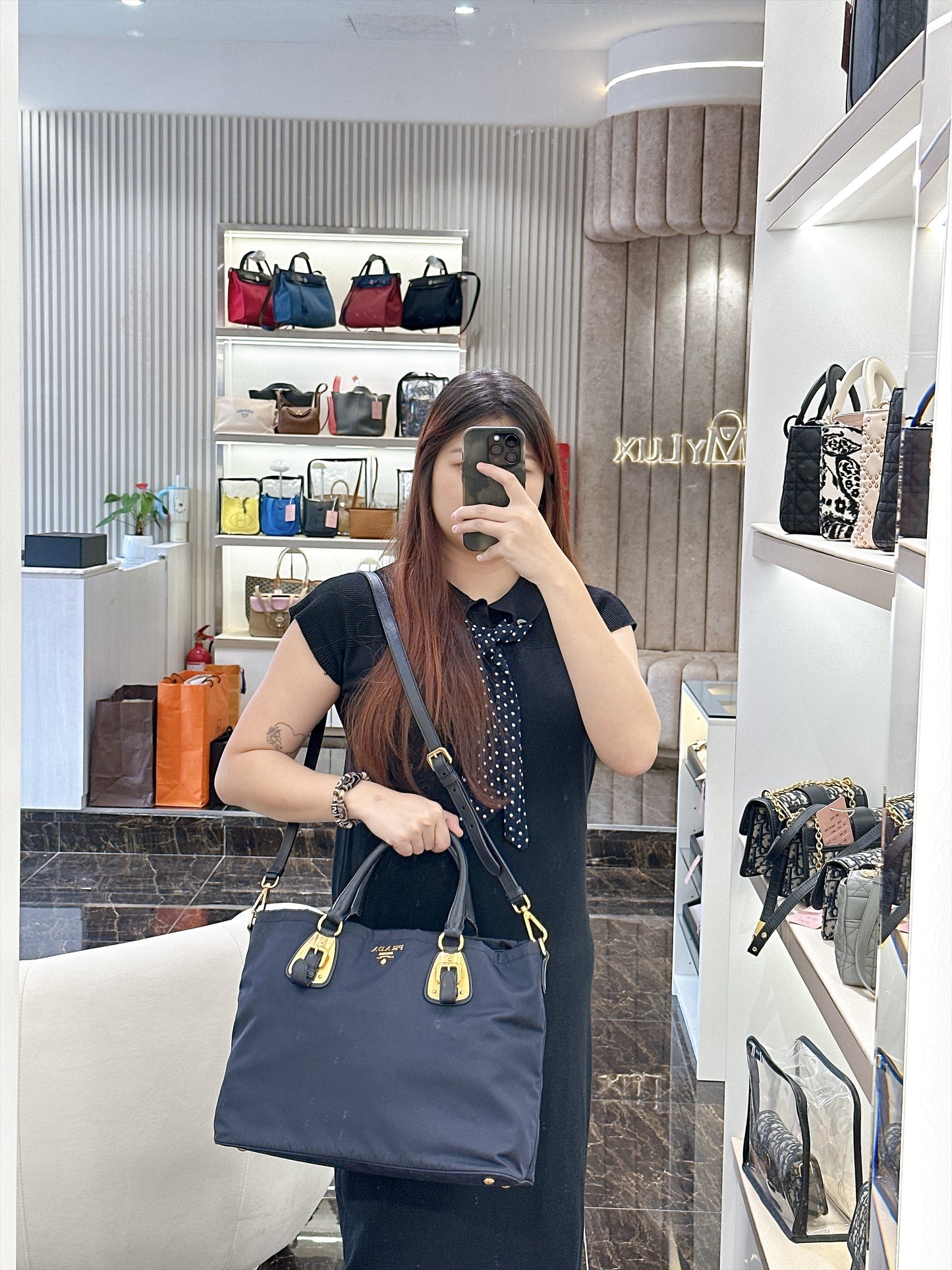 Prada Tessutto 2 Way Blue Nylon Tote Bag BN1902