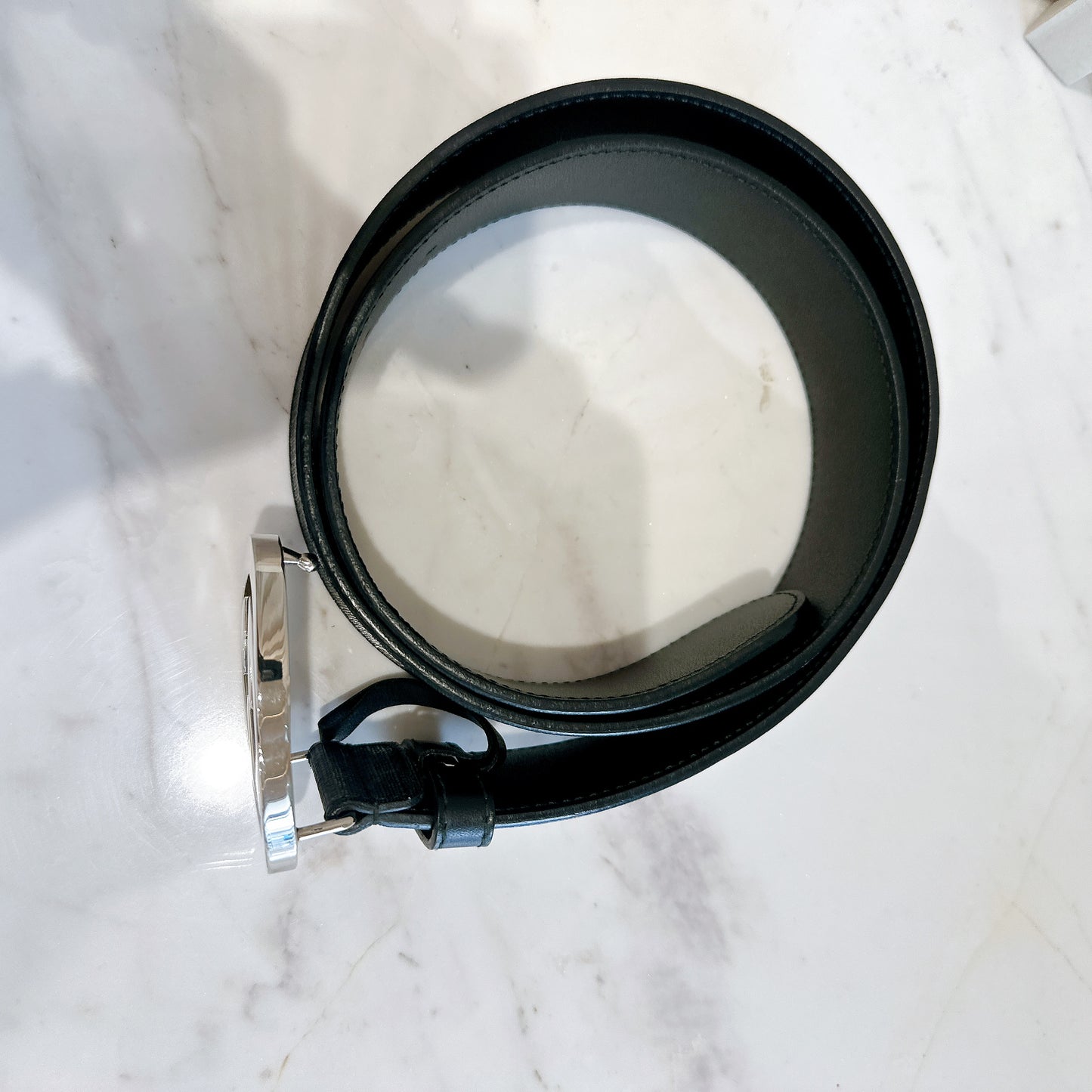 Gucci Supreme Canvas G Logo Belt in Black SHW