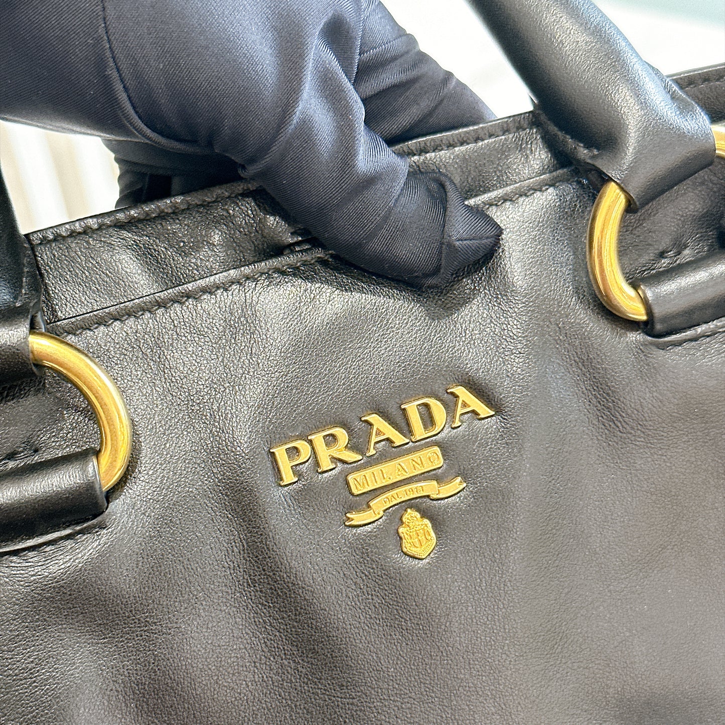 Prada 2 Way Tote Bag in Black Calfskin BN2477