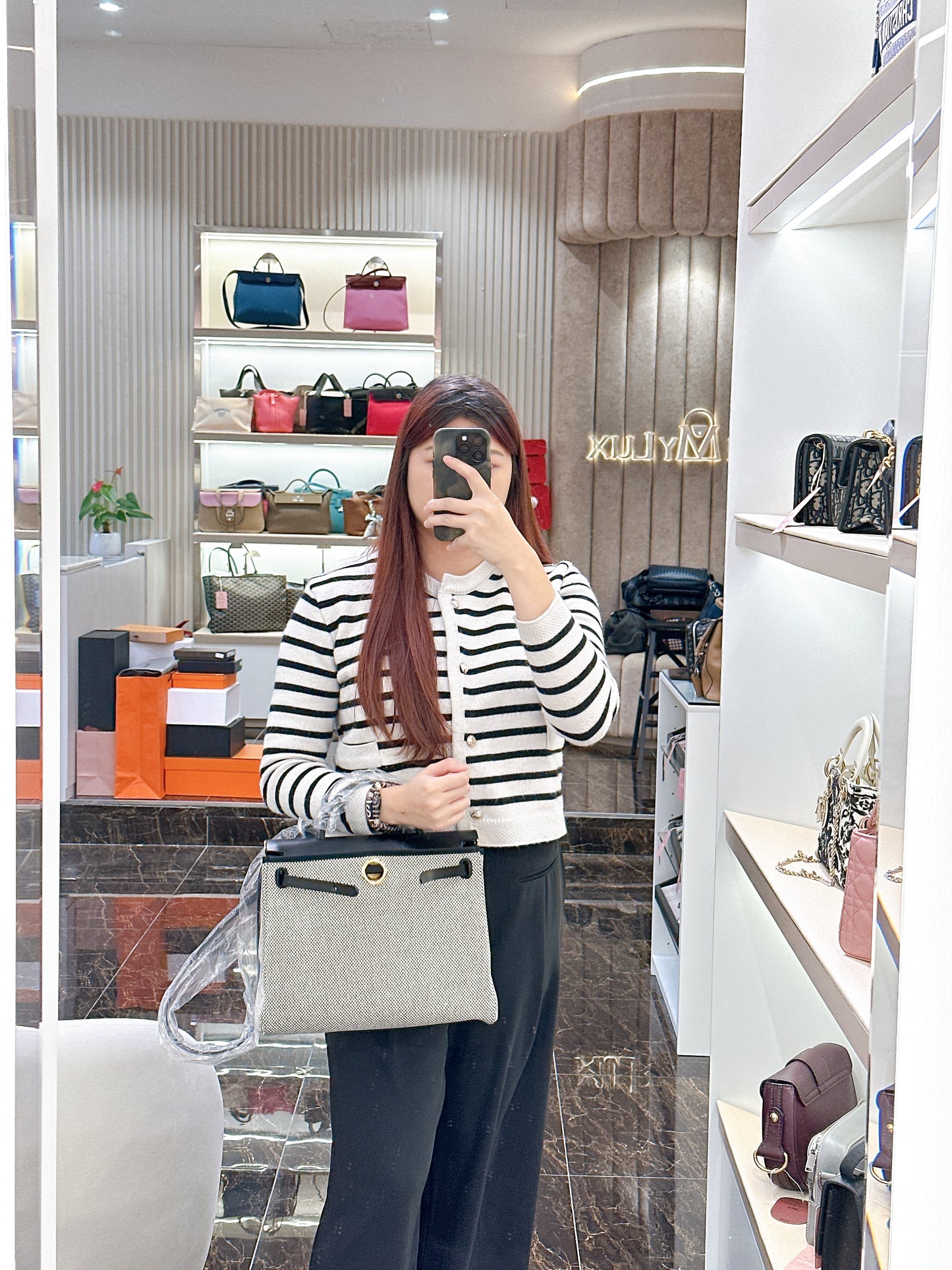 Hermes Herbag Zip PM 31 Ecru/Blanc/Black Toile Quadrille Viking & Vache Hunter