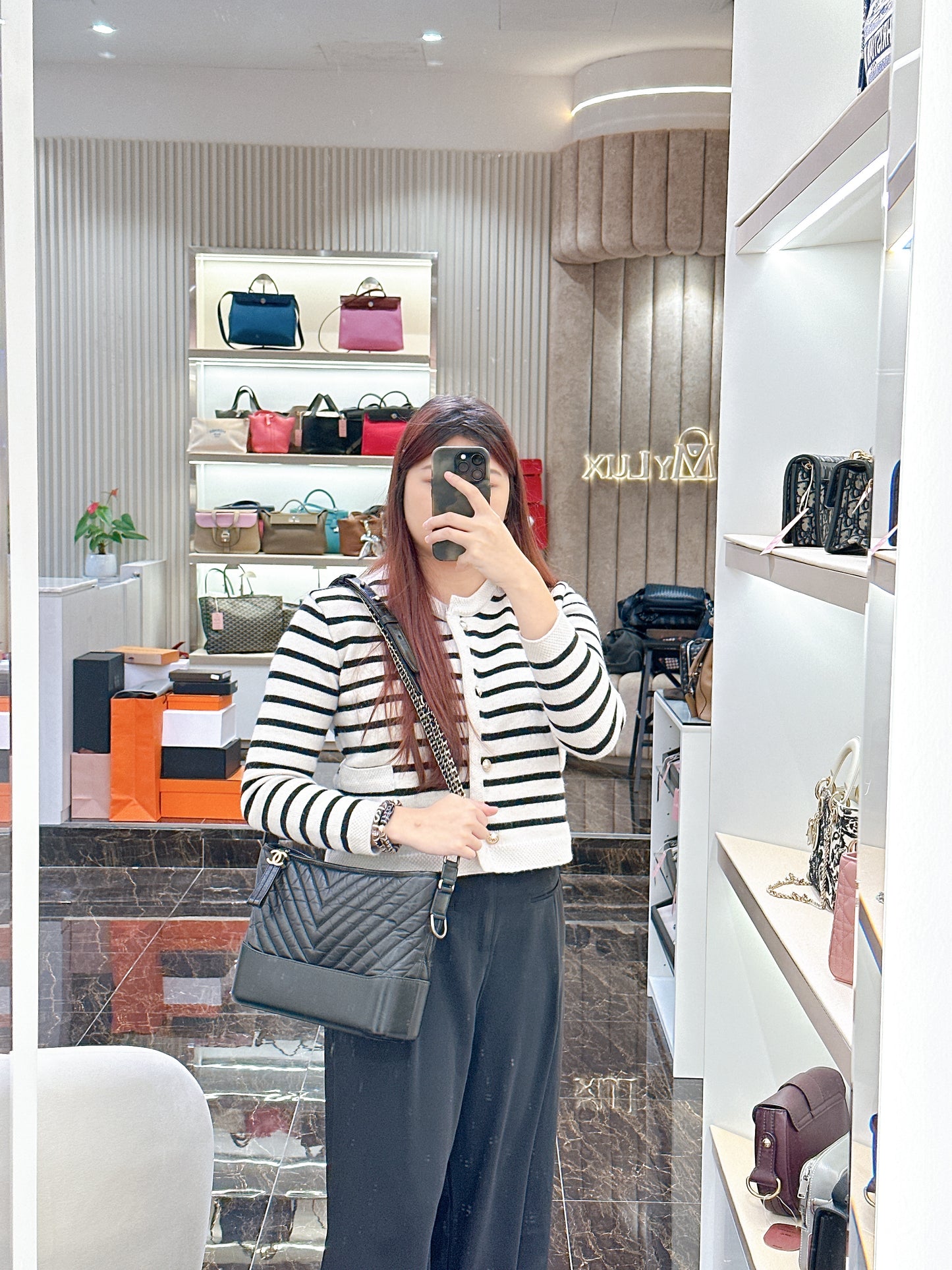 Chanel Gabrielle Medium in Black Chevron