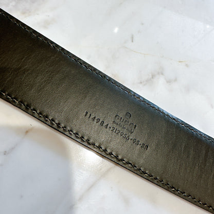 Gucci Supreme Leather G logo Belt in Brown SHW