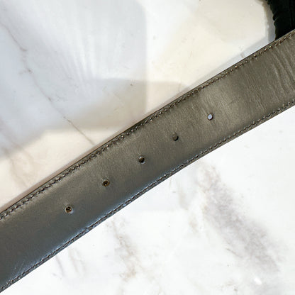 Gucci Supreme Leather G logo Belt in Brown SHW