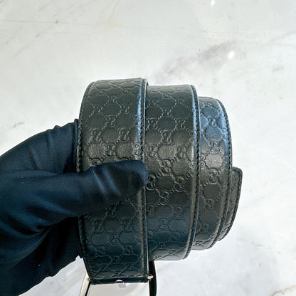Gucci Supreme Leather Belt in Black SHW