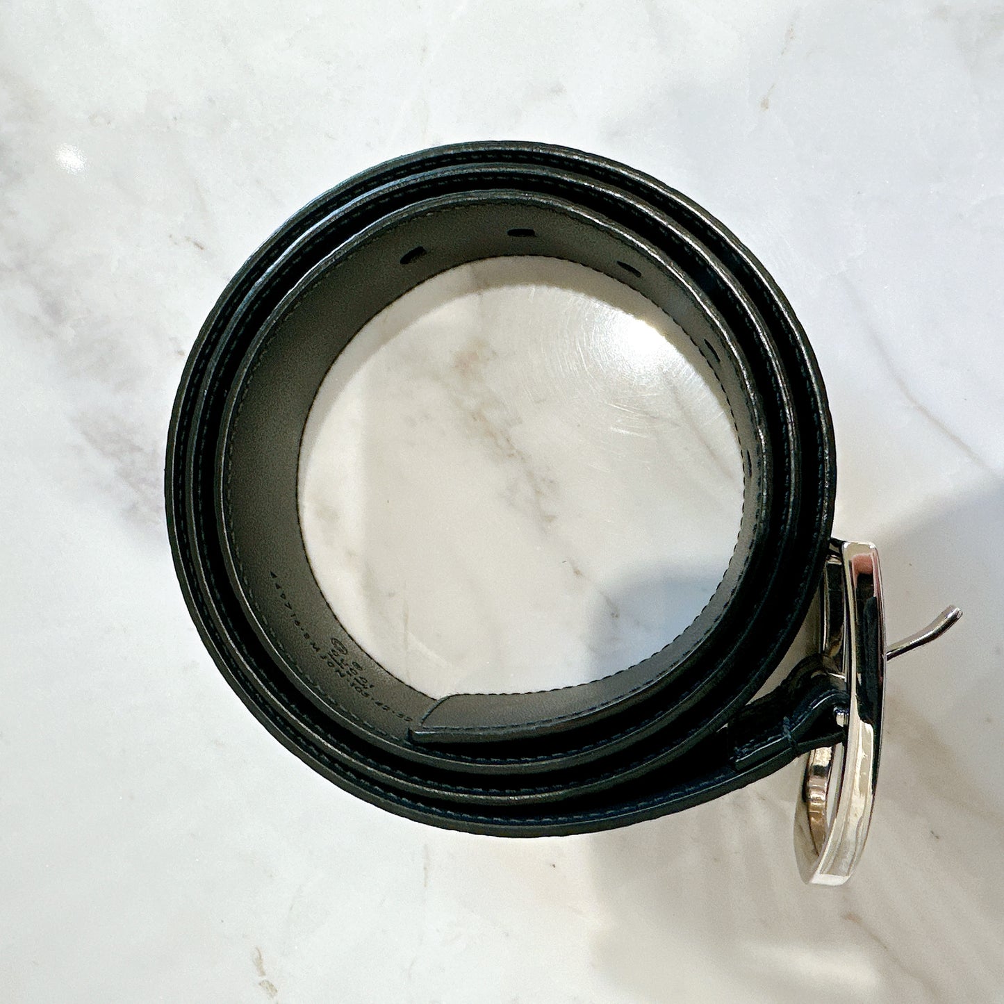 Gucci Supreme Leather Belt in Black SHW