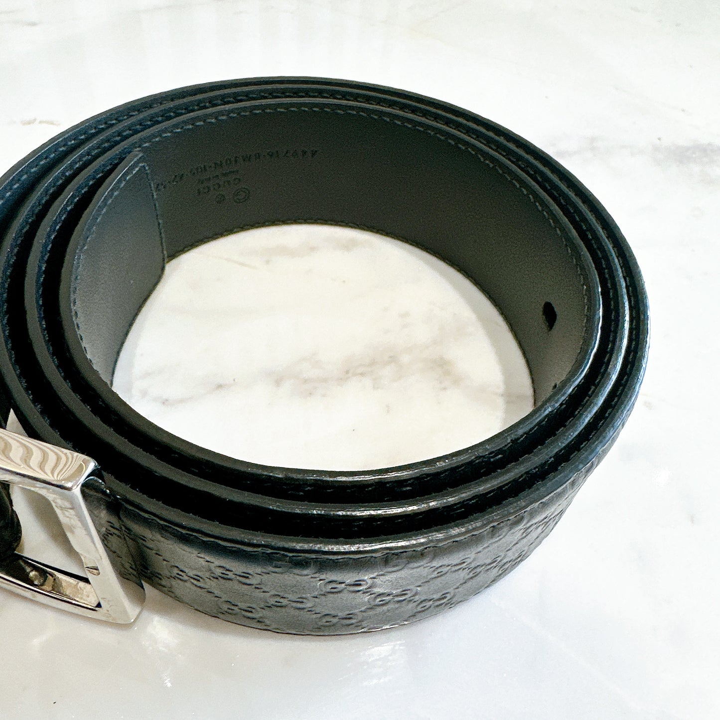Gucci Supreme Leather Belt in Black SHW