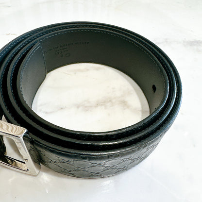 Gucci Supreme Leather Belt in Black SHW