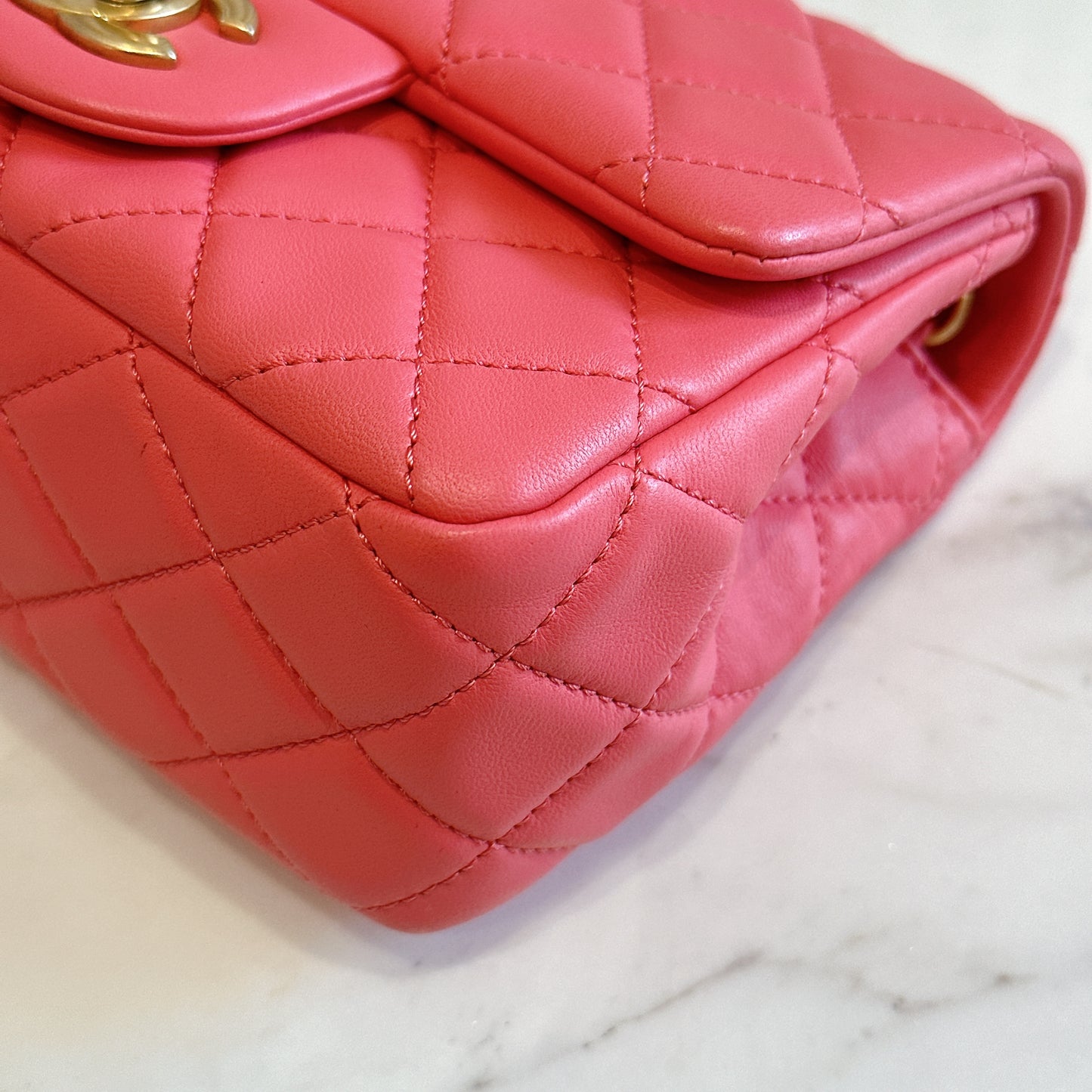 Chanel Mini Square with Pearl Crush in Pink