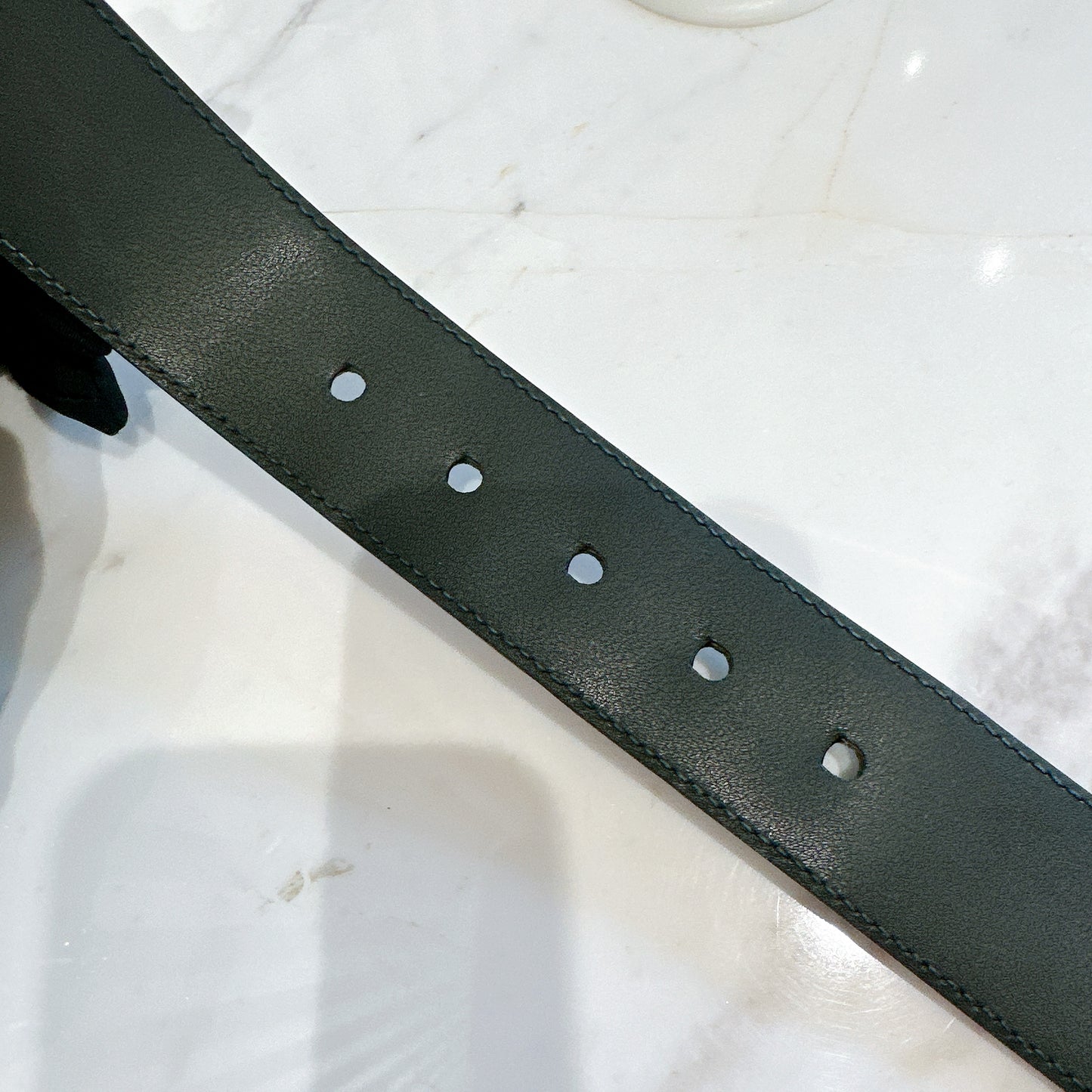 Gucci Supreme Leather Belt in Black SHW