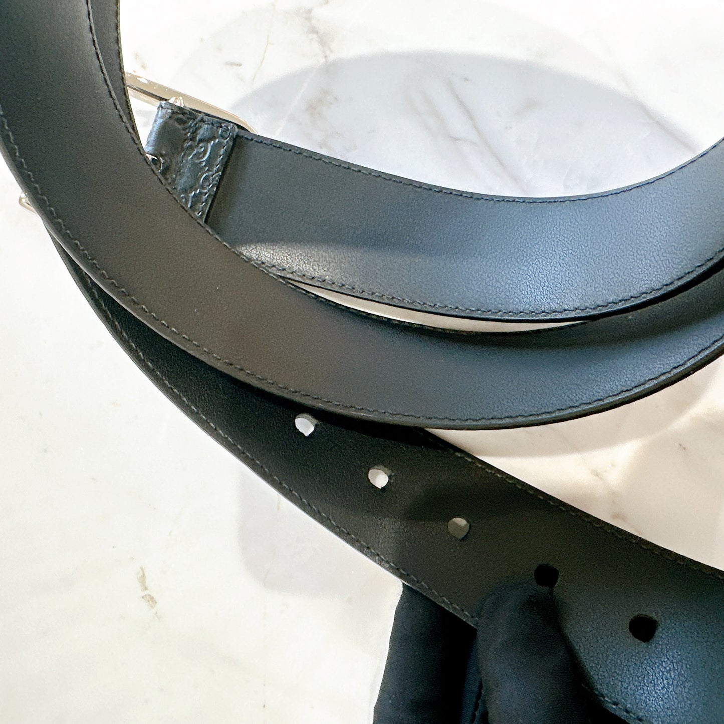 Gucci Supreme Leather Belt in Black SHW