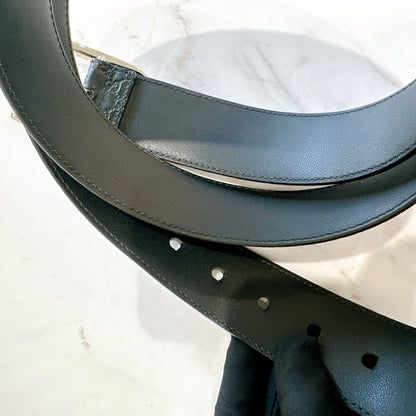 Gucci Supreme Leather Belt in Black SHW