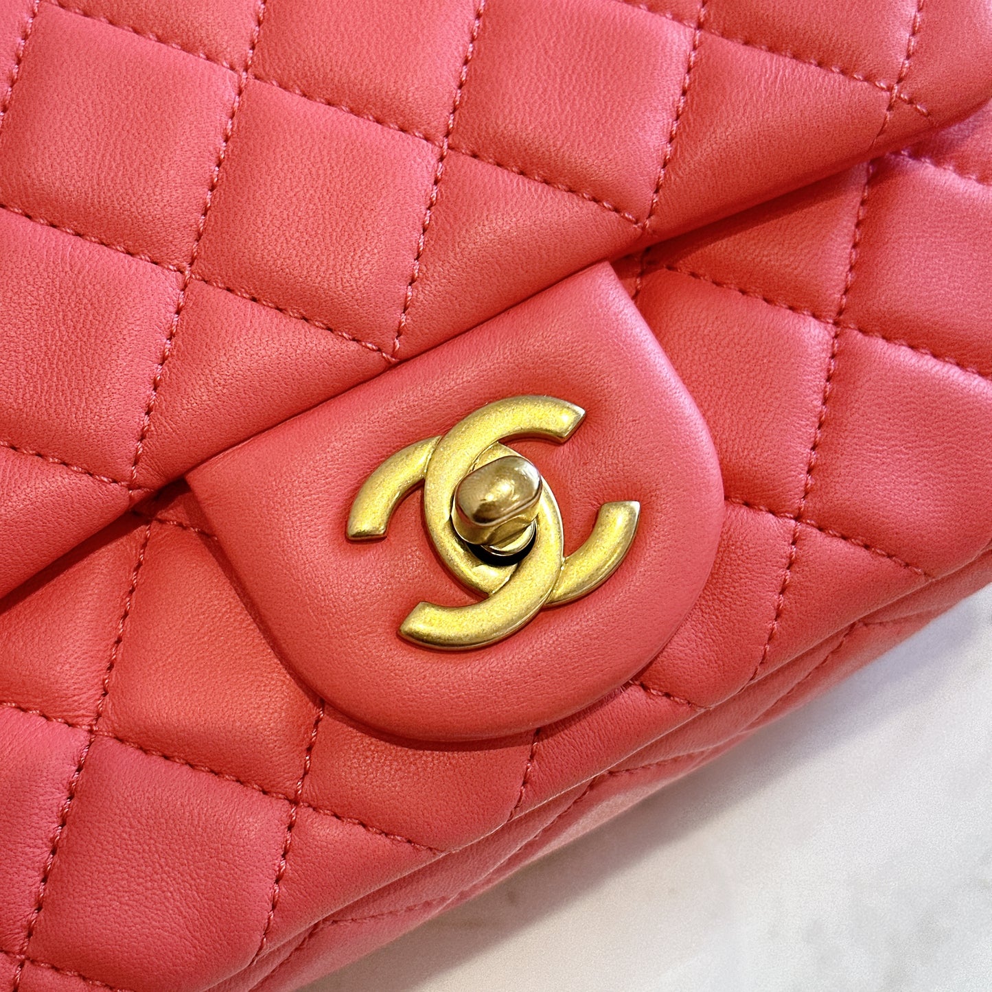 Chanel Mini Square with Pearl Crush in Pink