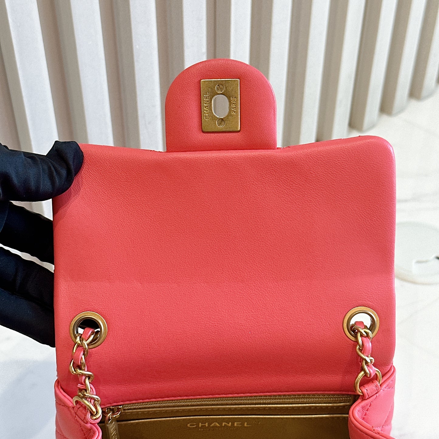 Chanel Mini Square with Pearl Crush in Pink