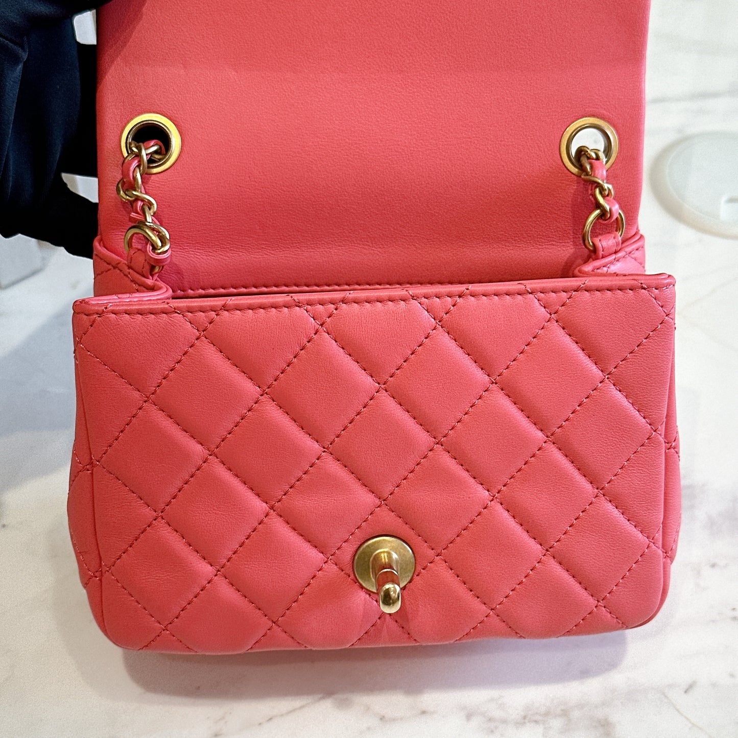 Chanel Mini Square with Pearl Crush in Pink