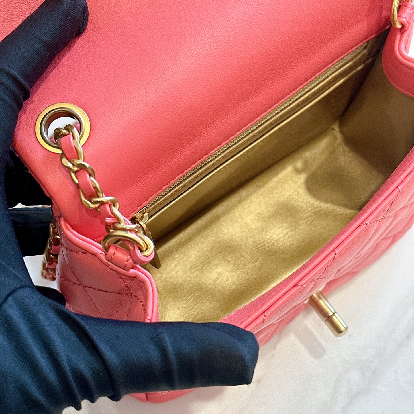 Chanel Mini Square with Pearl Crush in Pink