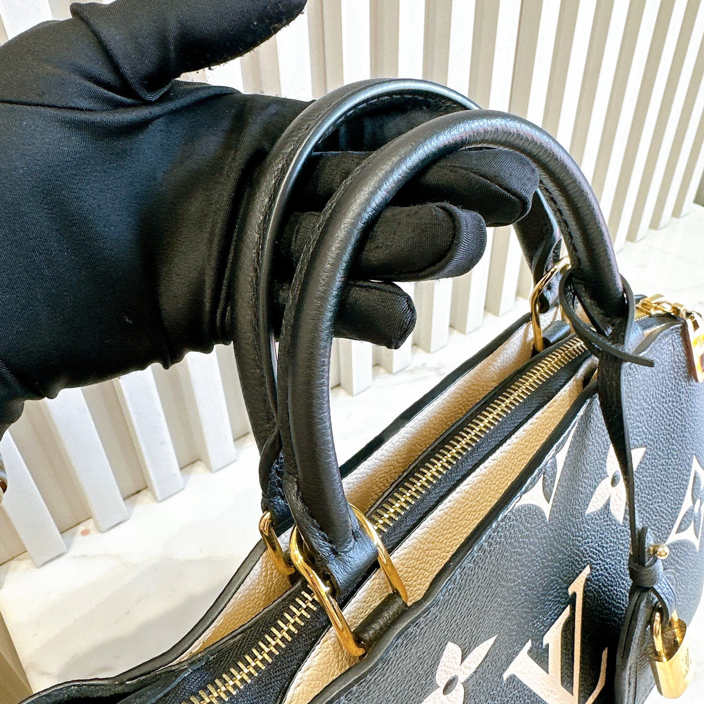 LV Petit Palais Bicolour in Black/Creme