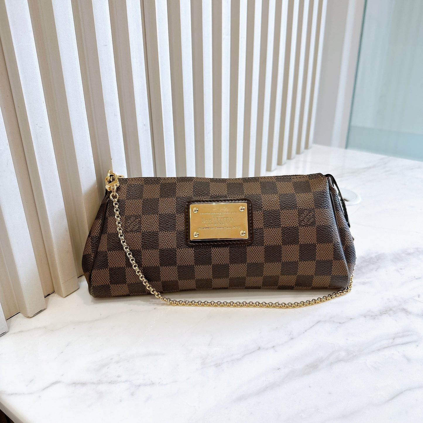 LV Damier Ebene Eva Clutch
