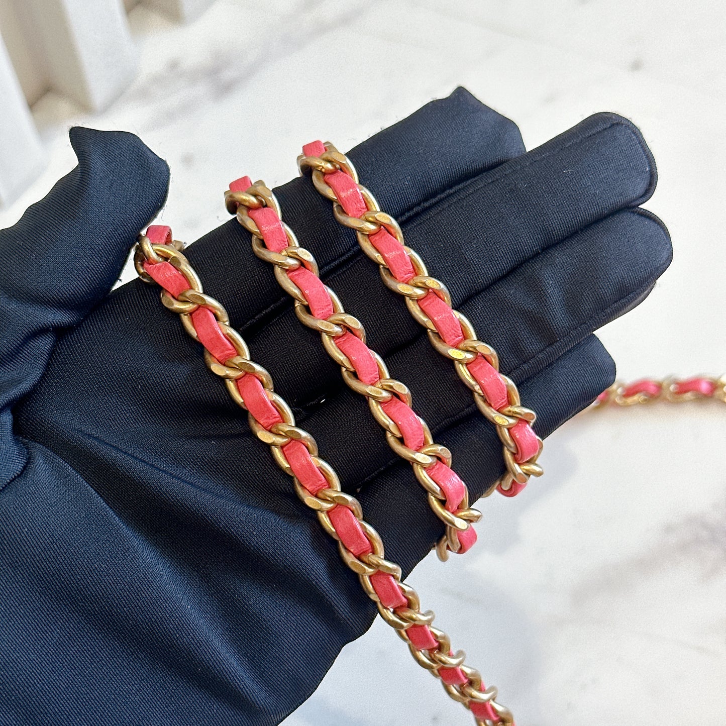 Chanel Mini Square with Pearl Crush in Pink