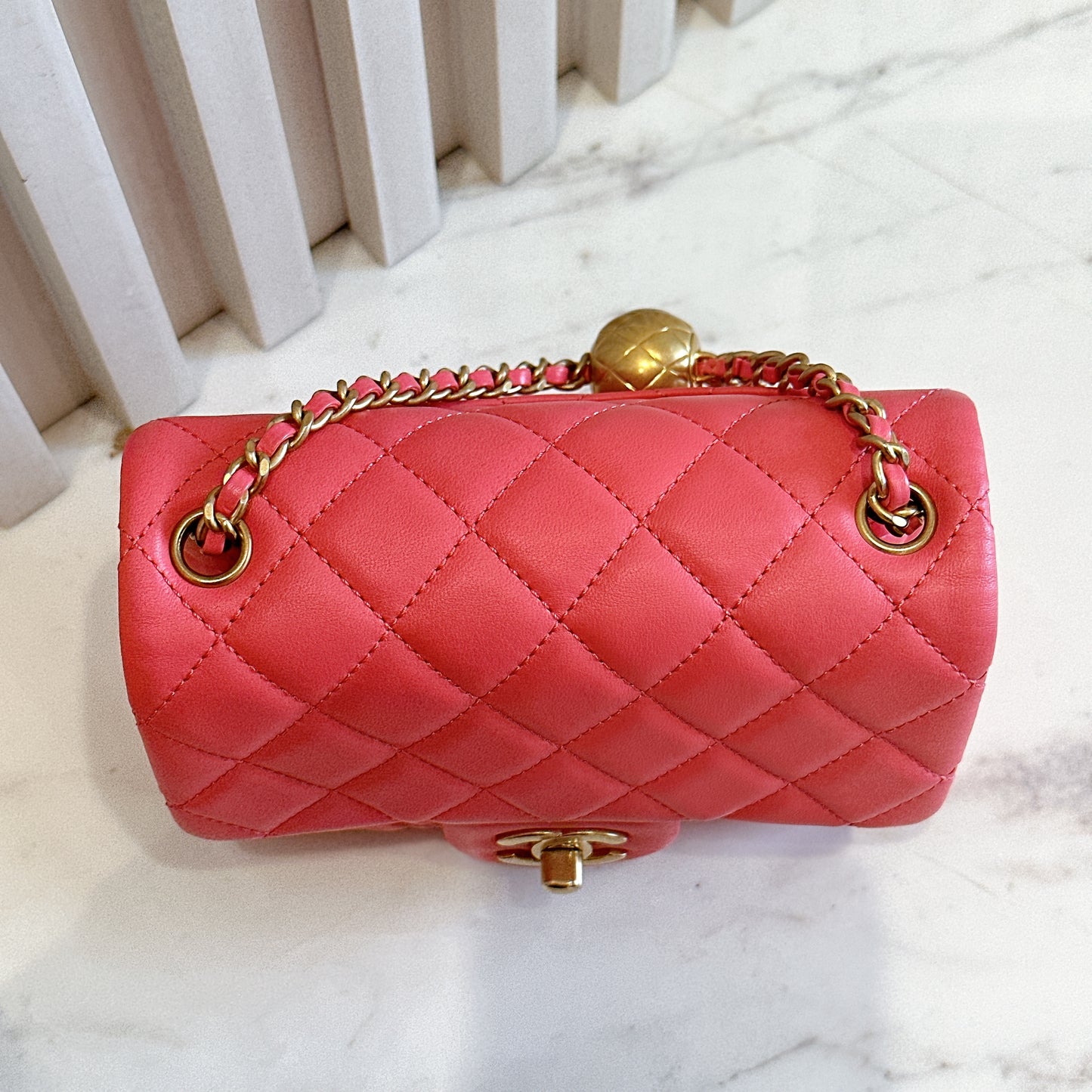 Chanel Mini Square with Pearl Crush in Pink