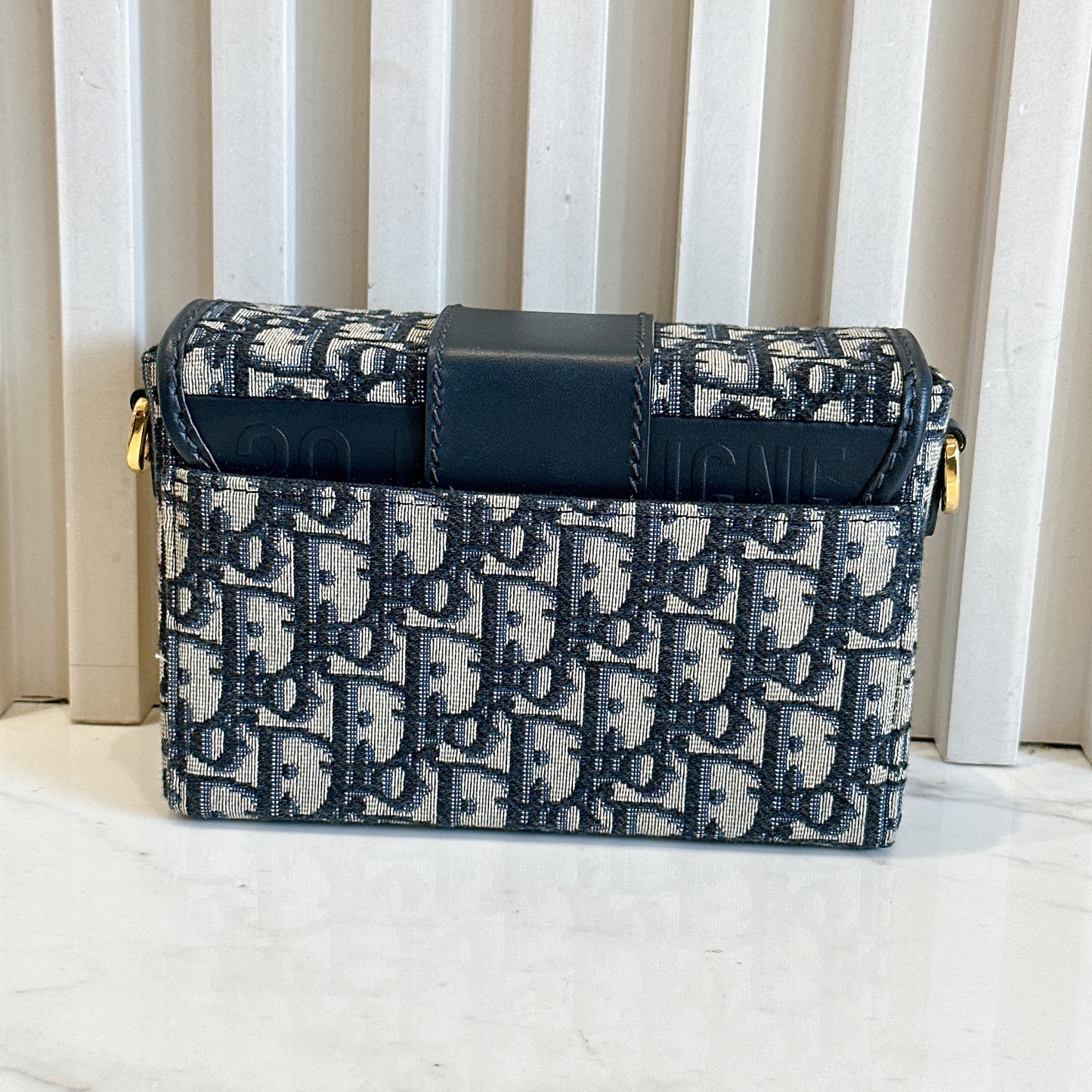 Dior Montaigne 30 Box in Blue Dior Oblique