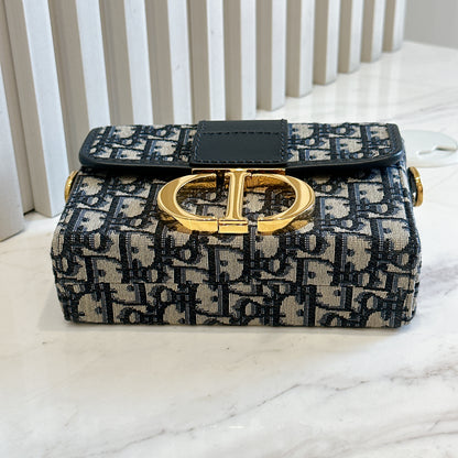 Dior Montaigne 30 Box in Blue Dior Oblique