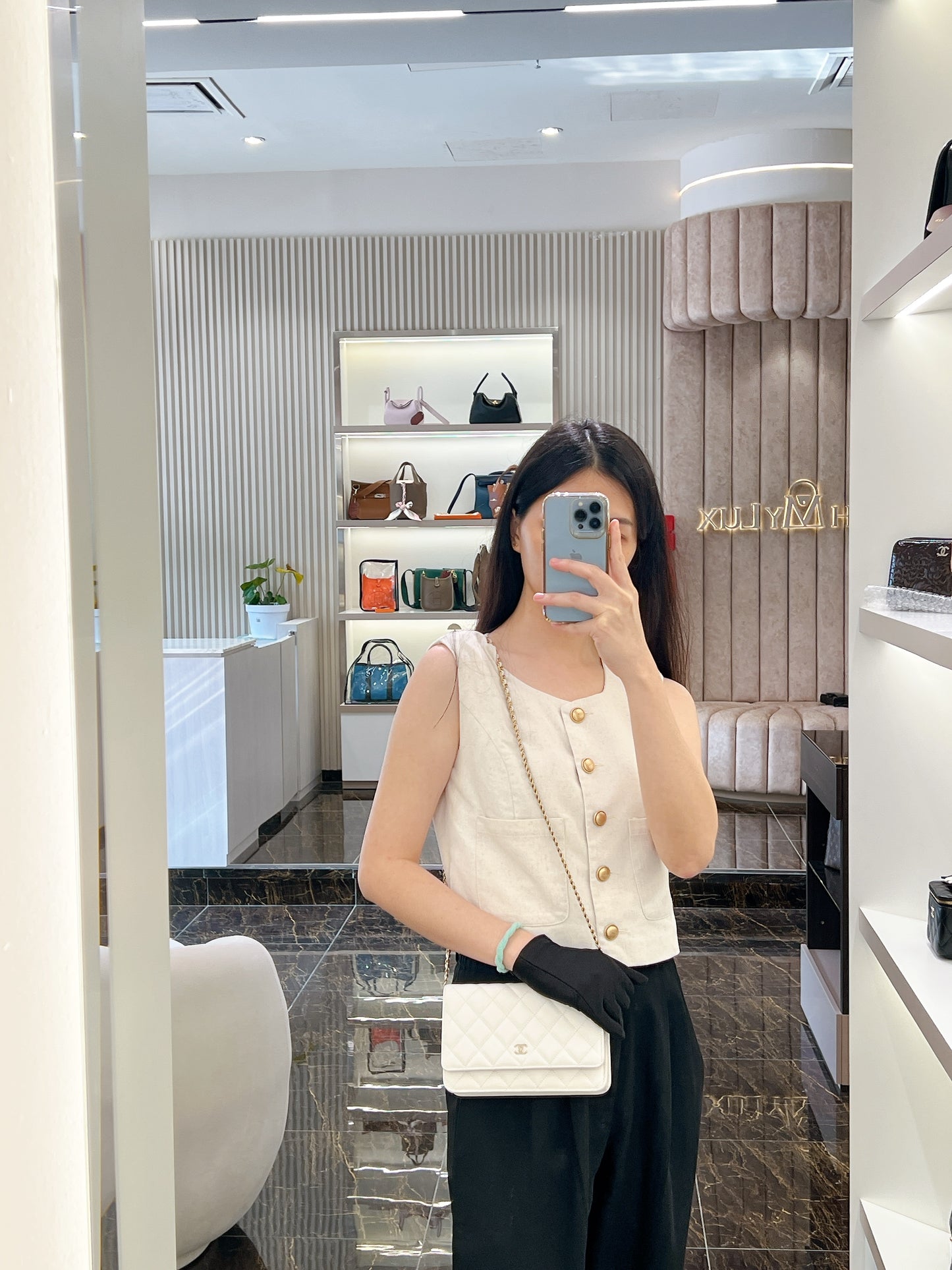 Chanel WOC in White LGHW