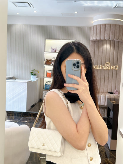 Chanel WOC in White LGHW