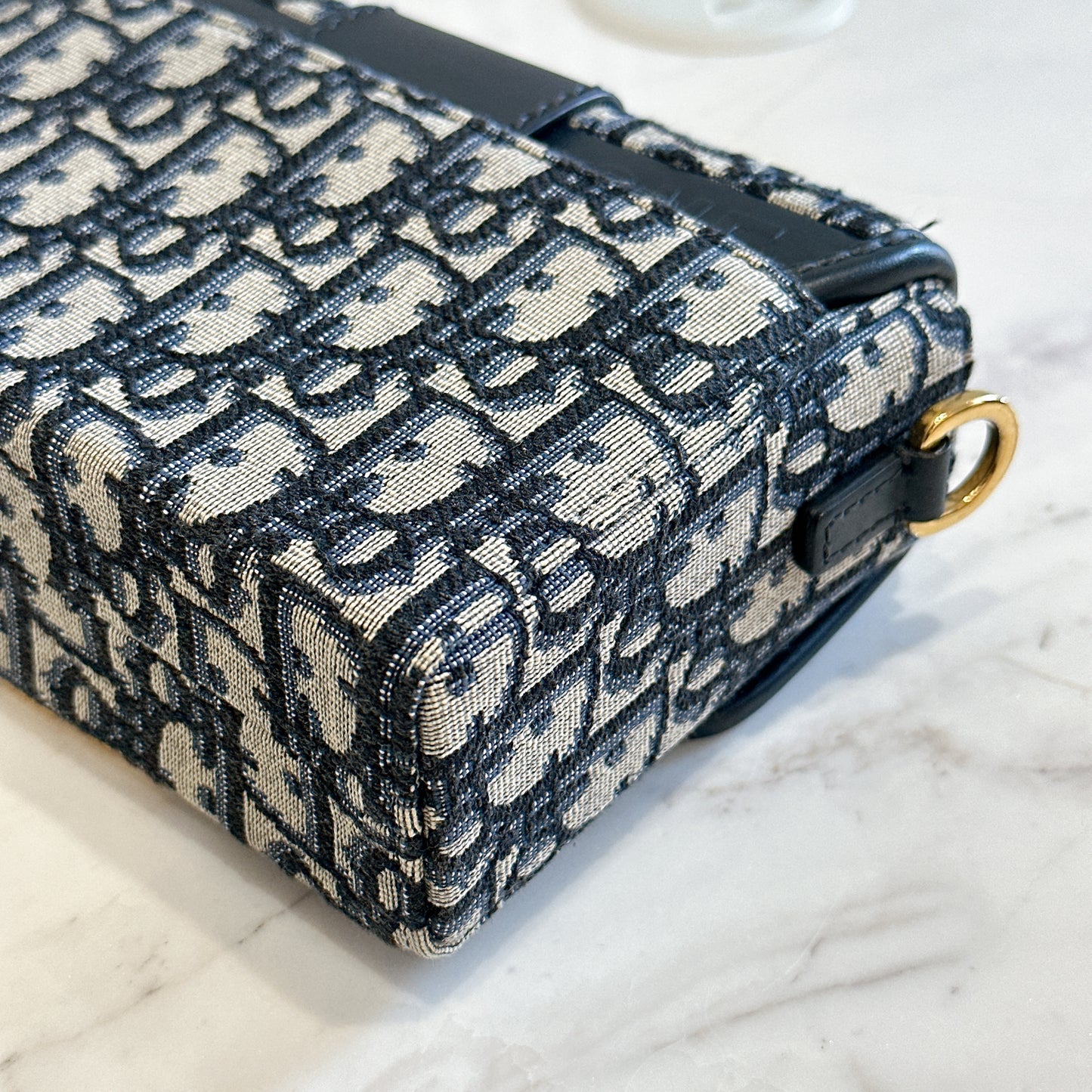 Dior Montaigne 30 Box in Blue Dior Oblique