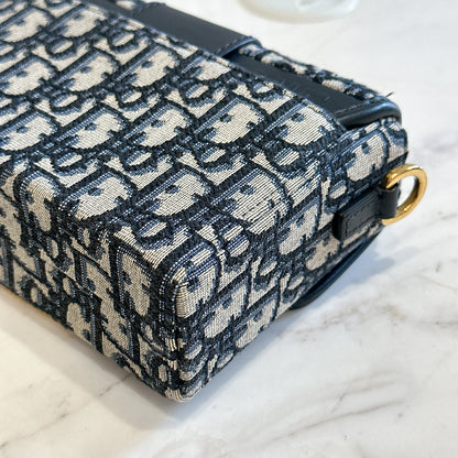 Dior Montaigne 30 Box in Blue Dior Oblique