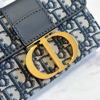 Dior Montaigne 30 Box in Blue Dior Oblique