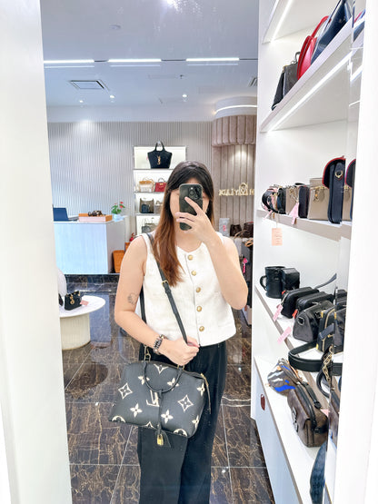 LV Petit Palais Bicolour in Black/Creme