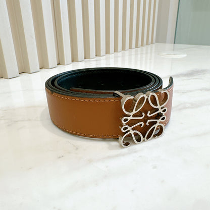 Loewe Brown Calfskin Reversible Anagram Belt