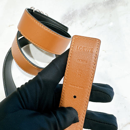 Loewe Brown Calfskin Reversible Anagram Belt