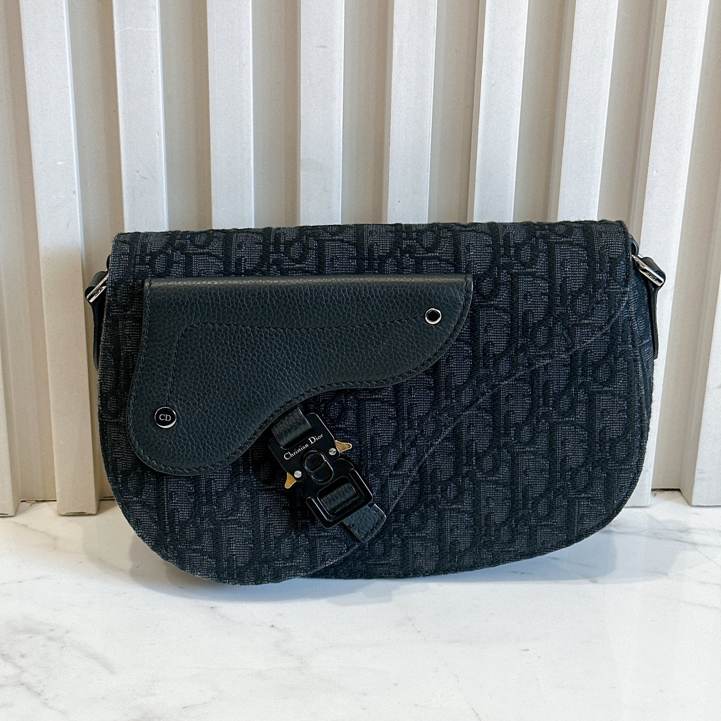 Dior Saddle Messenger Bag in Black Dior Oblique Jacquard