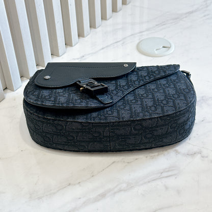 Dior Saddle Messenger Bag in Black Dior Oblique Jacquard