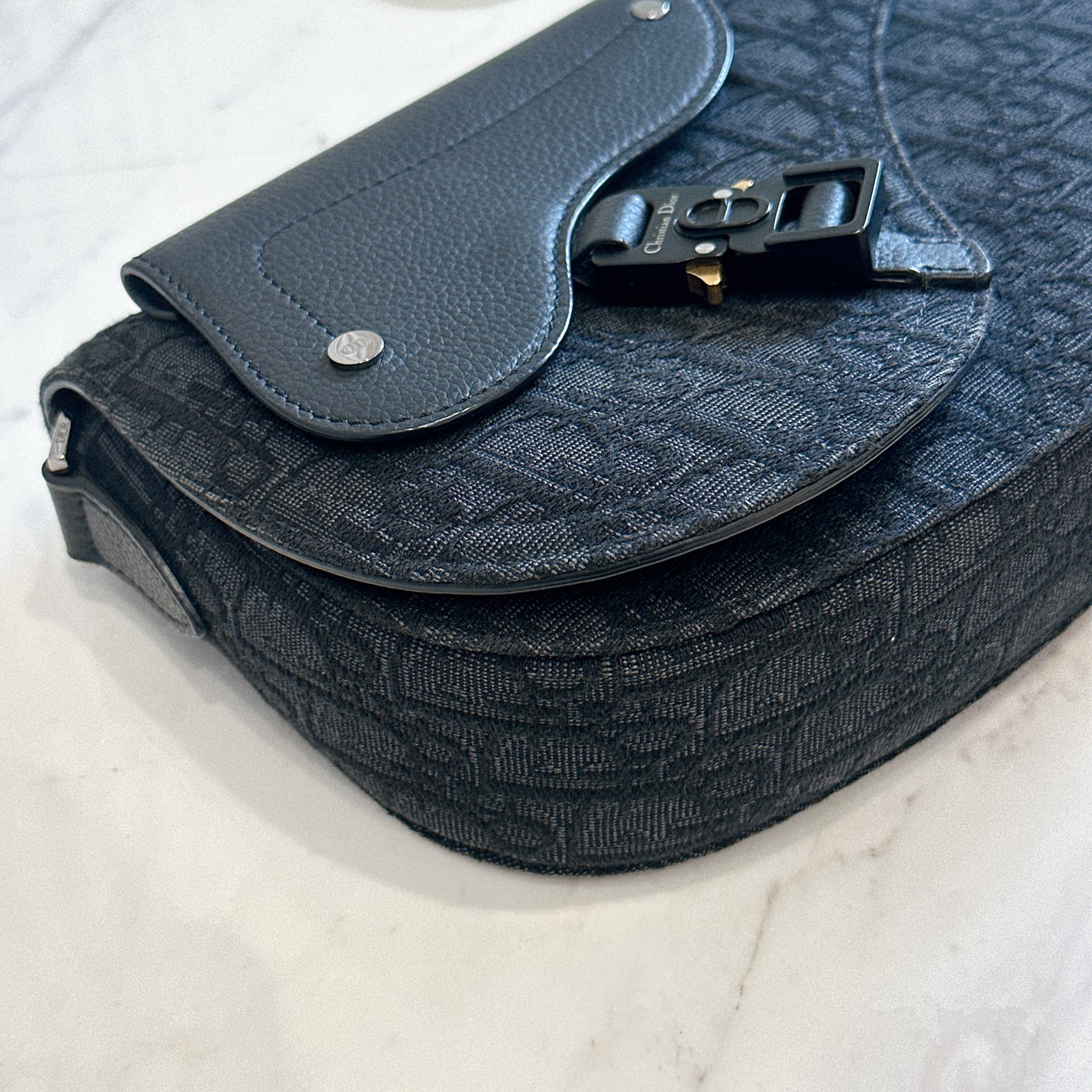 Dior Saddle Messenger Bag in Black Dior Oblique Jacquard