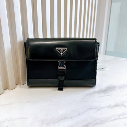 Prada Nylon and Leather Small Crossbody Bag